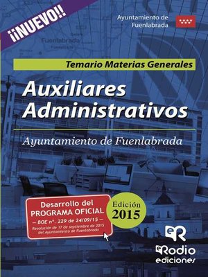 cover image of Auxiliares Administrativos del Ayuntamiento de Fuenlabrada. Temario Materias Generales